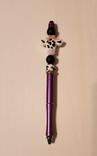 New Custom Handmade Metal Cow Themed Purple Pen with Silicone Beads picture