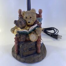VINTAGE 1996 BEAR READING BOOK WITH CUB TABLE LAMP TESTED picture