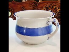 Thomas Elsmore & Son Antique Ironstone Chamber Pot Blue & White Band 1800s picture
