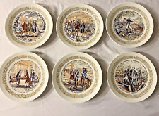 Lot of 6 Lafayette Legacy Plates by D'Arceau Limoges Revolutionary War Scenes. picture