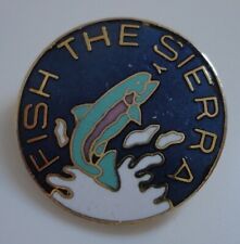 Vintage FISH THE SIERRA Lapel Hat Fishing Pin 1979 picture