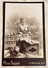 1890's Cabinet Card - Chas Lainer  San Francisco CA - Boy Wearing Dress picture