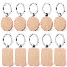 1-50 Pieces Round Wood Keychain Blanks Diy Wooden Keychain Blanks Unfinished Woo picture