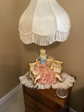 Two Beautiful 29” Large Capodimonte Table Lamp Italy .Perfect For Tea Room picture