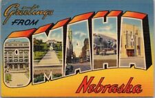 Vintage OMAHA, Nebraska Large Letter Postcard Multi-View Linen - Dated 1952 picture