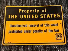 Vintage USFS US Forest Forestry Service ”PROPERTY OF UNITED STATES” Metal Sign picture