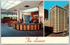 Vtg Houston Texas TX Beautiful New Lamar Hotel Lobby Facade 1960s View Postcard picture