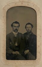 Antique Tintype Photo 2 Handsome Rugged Men Outlaws Wild West picture