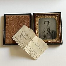 Antique Tintype Photograph Adorable Little Girl With Book ID Gorda Bacon Johnson picture