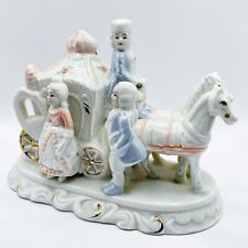 Vintage Porcelain Victorian horse drawn carriage princess figurine picture