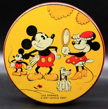 Rare Advertising Walt Disney's Mickey Mouse Minnie Pluto Tin 1930's - France picture