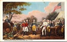 Surrender Burgoyne Saratoga Oct 17 1777 Soldiers US Flag Cannon Horse Postcard picture