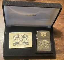 ZIPPO Lighter. Pearl Harbor 60th Anniversary (1941-2001) Silver Plated. Vintage picture