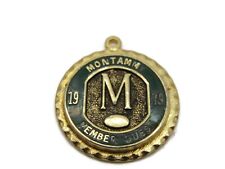 Montammy Golf Club NJ 1979 Member Guest Pendant Gold Tone M Beautiful Design picture