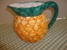 Vintage Handpainted Ceramic Pineapple Pitcher Jug Tiki Tropical 7