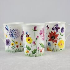 Stechcol Gracie Bone China Mugs Flowers Lady Bugs Butterflies Spring Dragon Fly picture