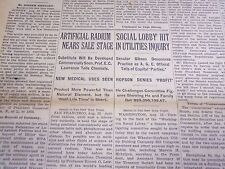 1935 AUGUST 23 NEW YORK TIMES - ARTIFICIAL RADIUM NEARS SALE STAGE - NT 4905 picture