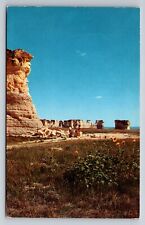 Monument Rocks Near Oakley Kansas Vintage Unposted Postcard picture