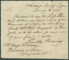 TIMOTHY PICKERING AUTOGRAPH LETTER SIGNED 01/30/1789 CO-SIGNED BY: PETER ANSPACH picture