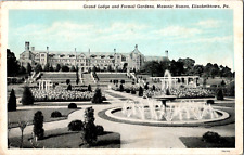 Vintage 1920s Grand Loge Garden Fountain Masonic Home Elizabethtown PA Postcard picture