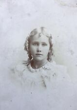 1880’s CABINET CARD PHOTO Young Pretty SCHOOL GIRL BLONDE Antique MANSFIELD OHIO picture