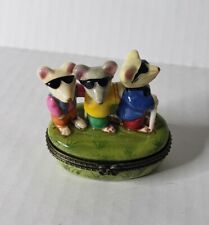 French Limoges Trinket Box Three Blind Mouse Small Cute  picture