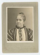 Antique c1880s Cabinet Card Lovely Woman With Thin Rimmed Glasses Reading, PA picture