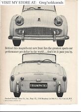 1958 Triumph TR-3 (TR3) vintage print ad: 