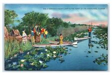 Postcard A Seminole Indian Camp in the Everglades, FL T10 picture