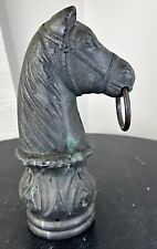 Vintage Antique CAST IRON HORSE HEAD HITCHING POST - 17.34 LBS  BLACK picture
