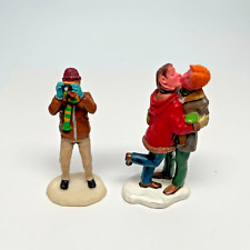 Lemax 2 Modern Dressed Figurines, Couple Kissing and Photographer, 2 Pieces picture
