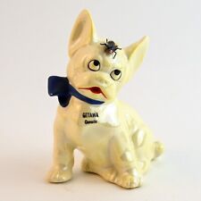 Vintage Luster Dog with Realistic Fly on Head Figurine Souvenir Ottawa Canada picture