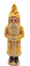 Vaillancourt Father Christmas Folk Art Yellow Coat Christmas Holiday Figurine picture