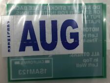 DMV MONTH TAG STICKER AUGUST/ AUG CALIFORNIA DMV LICENSE PLATE ORIGINAL TAG picture