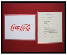 James A Farley Coca Cola Coke Signed Framed 1952 Letter & Photo Display 16x20  picture