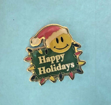 VTG Walmart Lapel Pin Happy Holidays Smiley Christmas Collectible Associate picture