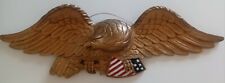 Vtg Carved, Gilded, and Painted Wooden Federal Eagle Wall Plaque Bellamy Style  picture