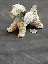 Vintage White, Brown & Green Ornate Dog Figurine - Made in Japan picture
