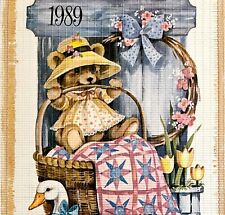 Almar Industries Vintage 1989 Wall Calendar Bear Goose Woven Roll Up SeaBx1 picture