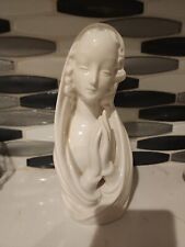 Vintage Virgin Mary Ceramic Bust 10” Blessed Mother Mary Madonna Handmade Statue picture
