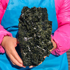 7.7LB Natural Green Tourmaline Crystal Rough Mineral Healing Specimen picture
