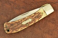 VINTAGE SCHRADE MADE USA UNCLE HENRY STAGLON DELRIN LINERLOCK KNIFE 55UH (14886) picture