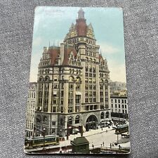 Milwaukee WI Pabst Building Trolley Cars On St. Printed Postcard Wisconsin 1913 picture