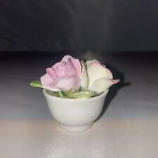 Vintage Coalport Bone China Roses In Flower  Pot Made In England  picture
