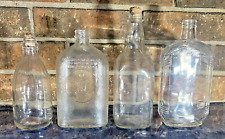 Lot of 4 Vintage Antique Clear Embossed Apothecary Bottles Medicine picture