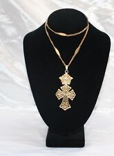 MAGNIFICENT 19 TH c  VICTORIAN 14K GOLD MASONIC GOLD CROSS WITH CHAIN picture