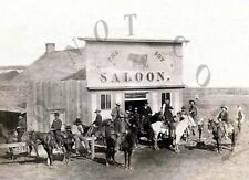ANTIQUE OLD WEST REPRO PHOTO PRINT OF THE COWBOY SALOON ROSEBUD MONTANA 1883 picture