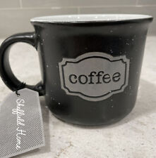 COFFEE Mug By Sheffield Home Black White Speckled 18oz Camper Style Cup Gift Tag picture
