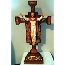 New Resurrected Christ Standing Crucifix Resin Sculpture picture