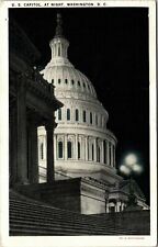 Vintage 1935 US Capitol at Night Washington DC Postcard picture